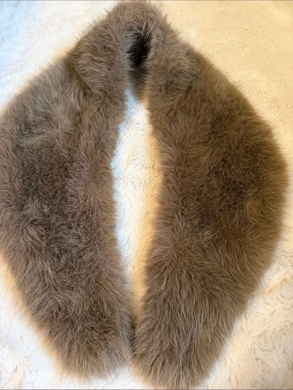 Soft Taupe faux Fur Collar Scarf